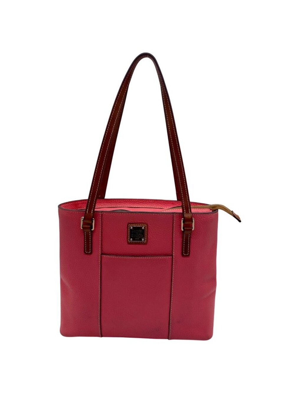 Dooney & Bourke Pink Pebbled Leather Small Shopper Tote Bag